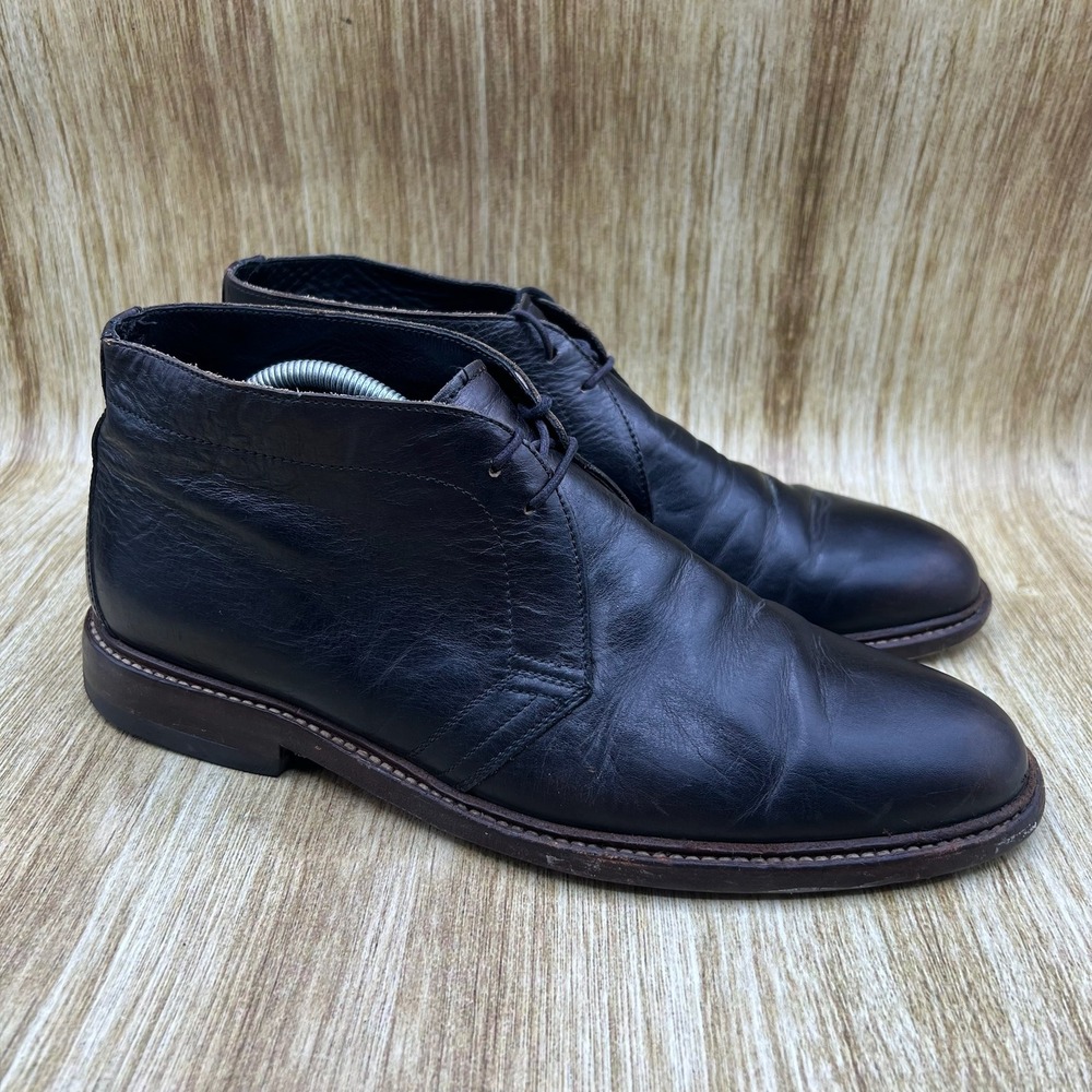 N.D.C Made By‎ Hand Chukka Boots Men's Size 9.5 EU 42.5 Black Leather Shoes